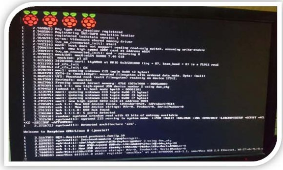 Figure 17: Screenshot of startup Raspbian Operating System