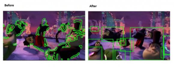 Fig. 18: Results of image frame matchingIn the motion detection module, detecting every motion makes the calculation harder and inaccurate. Especially when calculating motions in animation movies, detecting every change between two video frames can give wrong similarity results. Assigning an area size of 1000 or more pixels makes the system only detects major motions and therefore gives more accurate results.