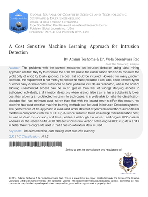A Cost Sensitive Machine Learning Approach for Intrusion Detection