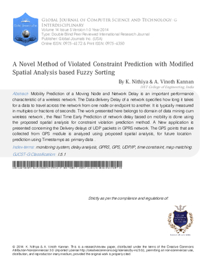A Novel Method of Violated Constraint Prediction with Modified Spatial Analysis based Fuzzy Sorting