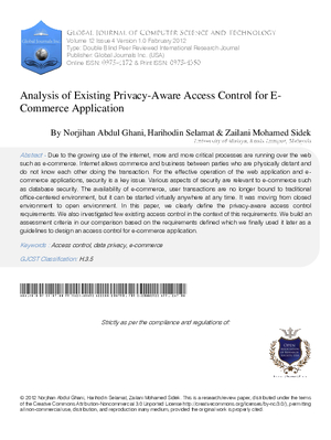 Analysis of Existing Privacy-aware Access Control for E-Commerce Application
