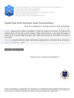 Digital Data Theft Detection using Watermarking