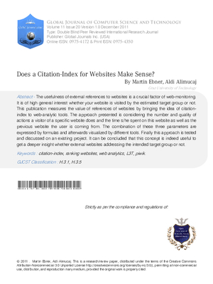 Does a Citation-Index for Websites Make Sense?