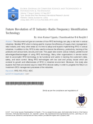 Future Revolution of IT Industry  Radio Frequency Identification Technology