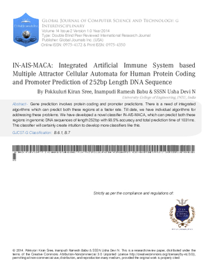 IN-AIS-MACA: Integrated Artificial Immune System based Multiple Attractor Cellular Automata For Human Protein Coding and Promoter Prediction of 252bp Length DNA Sequence