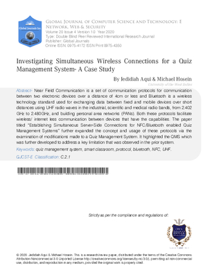 Investigating Simultaneous Wireless Connections for a Quiz Management System-A Case Study