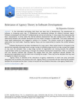 Relevance of Agency Theory in Software Development
