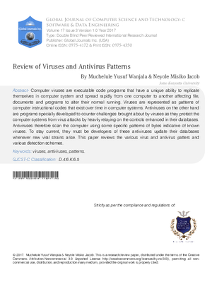 Review of Viruses and Antivirus patterns