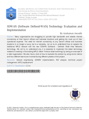 SDWAN (Software Defined-WAN) Technology Evaluation and Implementation