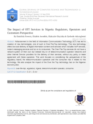 The Impact of OTT Services in Nigeria: Regulators, Operators and  Customers Perspective