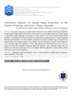 Uncertainty Analysis for Spatial Image Extractions in the context of Ontology and Fuzzy C-Means Algorithm