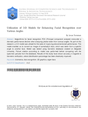 Utilization of 3-d Models for Enhancing Facial Recognition over Various Angles