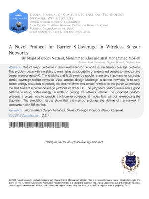 A Novel Protocol For Barrier K-Coverage In Wireless Sensor Networks