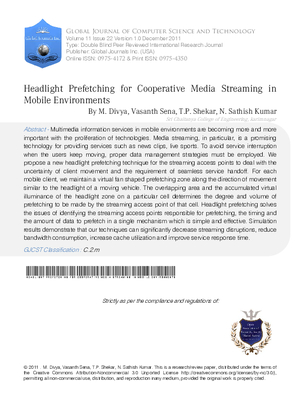 Headlight Prefetching for Cooperative Media Streaming in Mobile Environments