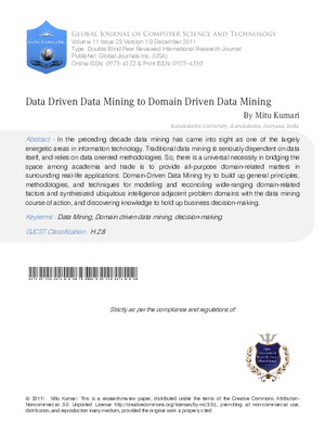 Data Driven Data Mining to Domain Driven Data Mining