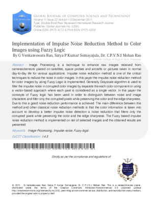 Implementation of Impulse Noise Reduction Method to Color Images using Fuzzy Logic