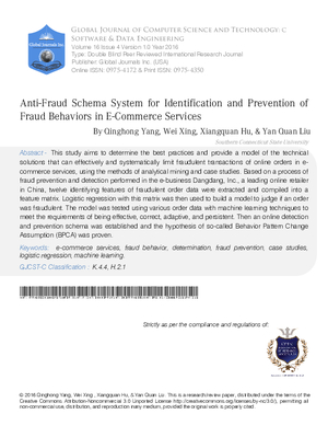Anti-Fraud Schema System for Identification and Prevention of Fraud Behaviors in E-Commerce Services