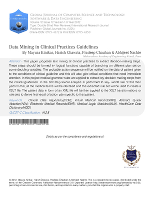 Data Mining in Clinical Practices Guidelines