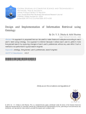 Design and Implementation of Information Retrieval using Ontology