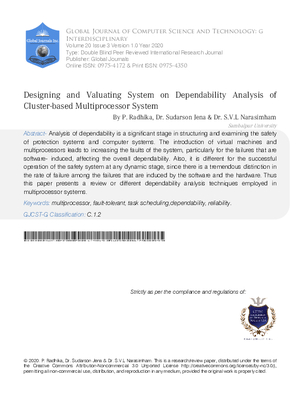 Designing and Valuating System on Dependability Analysis of Cluster-Based Multiprocessor System