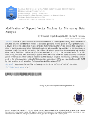 Modification of Support Vector Machine for Microarray Data Analysis