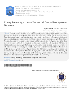 Privacy Preserving Access of Outsourced Data in Heterogeneous Databases