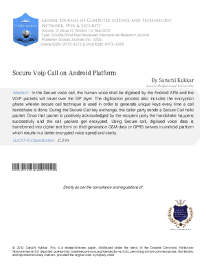 Secure Voip Call on Android Platform