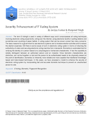 Security Enhancement of E-Voting System