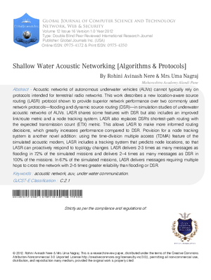 Shallow Water Acoustic Networking [Algorithms 