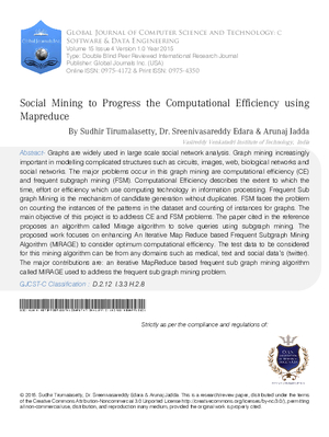 Social Mining to Progress the Computational Efficiency using Mapreduce