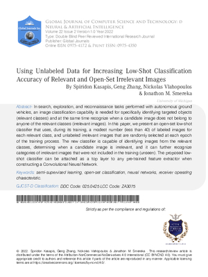 Using Unlabeled Data for Increasing Low-Shot Classification Accuracy of Relevant and Open-Set Irrelevant Images