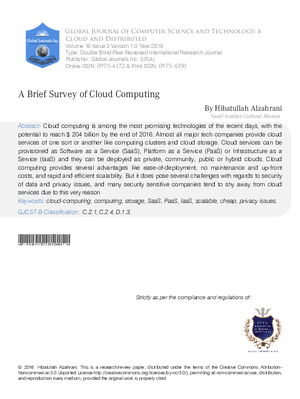 A Brief Survey of Cloud Computing