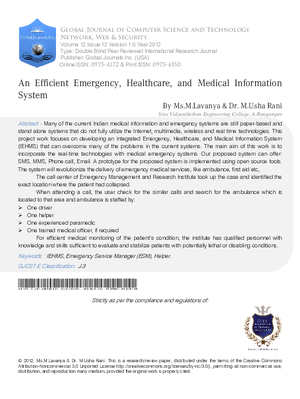 An Efficient Emergency, Healthcare, and Medical Information System