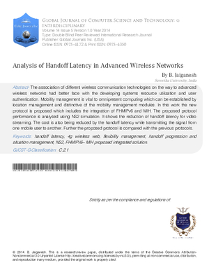 Analysis of Handoff Latency in Advanced Wireless Networks