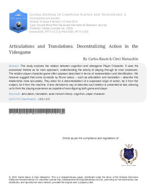 Articulations and Translations: Decentralizing Action in the Videogame