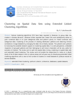 Clustering on Spatial Data Sets Using Extended Linked Clustering Algorithms