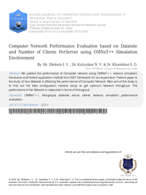 Computer Network Performance Evaluation based on Datarate and Number of Clients Per Server using OMNeT++ Simulation Environment