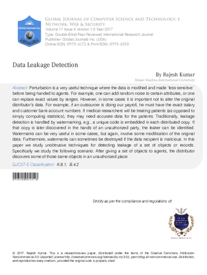 Data Leakage Detection