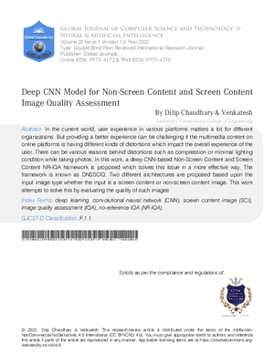 Deep CNN Model for Non-Screen Content and Screen Content Image Quality Assessment