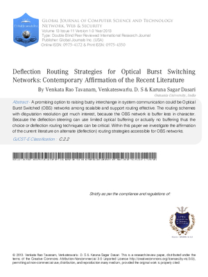 Deflection Routing Strategies for Optical Burst Switching Networks: Contemporary Affirmation of the Recent Literature
