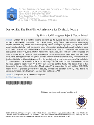 Dyslex_Re : The Real-Time Assistance for Dyslexic People