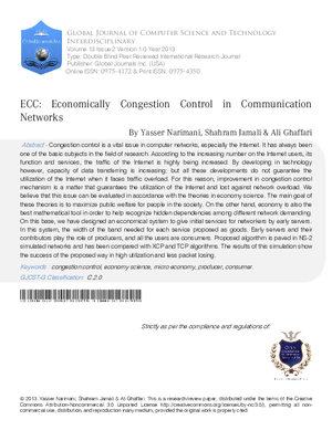 ECC:Economically Congestion Control in Communication Networks