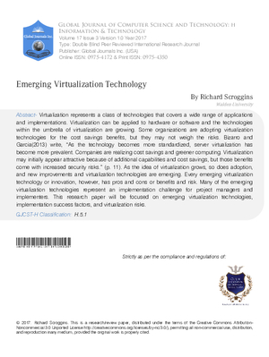 Emerging Virtualization Technology