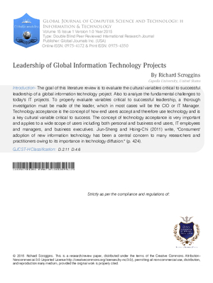 Leadership of Global Information Technology Projects