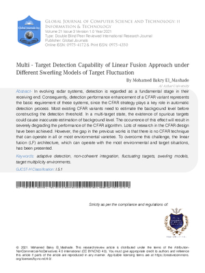 Multi-Target Detection Capability of Linear Fusion Approach Under Different Swerling Models of Target Fluctuation