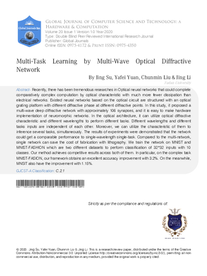 Multi-Task Learning by Multi-Wave Optical Diffractive  Network