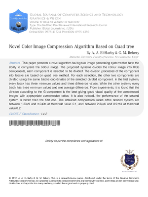 Novel Color Image Compression Algorithm Based-On Quadtree