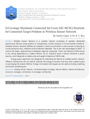 Q-Coverage Maximum Connected Set Cover (QC-MCSC) Heuristic for Connected Target Problem in Wireless Sensor Network