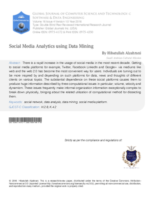 Social Media Analytics using Data Mining