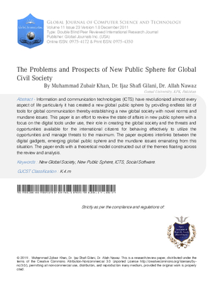 The Problems and Prospects of New Public Sphere for Global Civil Society